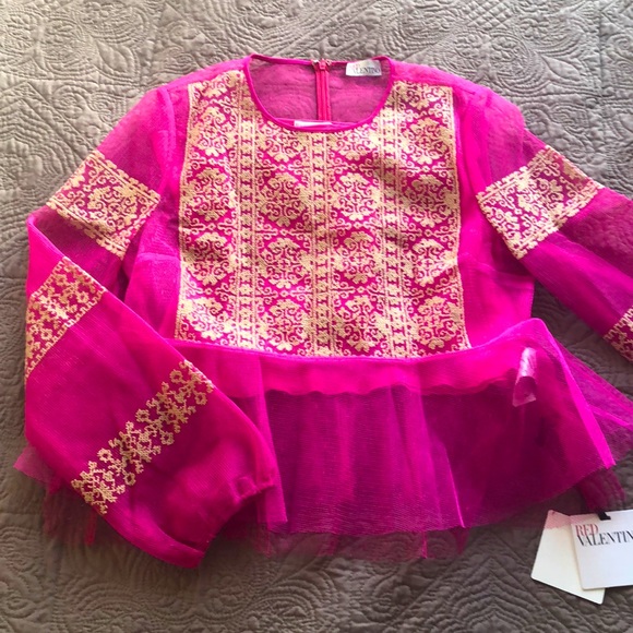 RED Valentino Tops - RED Valentino Fuchsia Woven Top